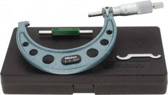 Mitutoyo - 3 to 4" Range, 0.001" Graduation, Mechanical Outside Micrometer - Ratchet Stop Thimble, Accurate to 0.00015" - Exact Tool & Supply
