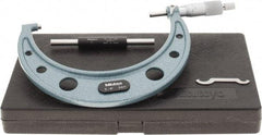 Mitutoyo - 5 to 6" Range, 0.001" Graduation, Mechanical Outside Micrometer - Ratchet Stop Thimble, Accurate to 0.00015" - Exact Tool & Supply