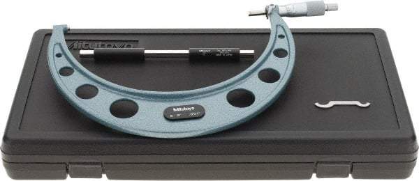 Mitutoyo - 8 to 9" Range, 0.001" Graduation, Mechanical Outside Micrometer - Ratchet Stop Thimble, Accurate to 0.0002" - Exact Tool & Supply