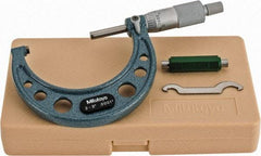 Mitutoyo - 2 to 3" Range, 0.0001" Graduation, Mechanical Outside Micrometer - Ratchet Stop Thimble, Accurate to 0.0001" - Exact Tool & Supply
