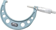 Mitutoyo - 3 to 4" Range, 0.0001" Graduation, Mechanical Outside Micrometer - Ratchet Stop Thimble, Accurate to 0.00015" - Exact Tool & Supply