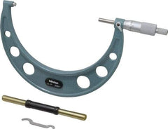 Mitutoyo - 6 to 7" Range, 0.0001" Graduation, Mechanical Outside Micrometer - Ratchet Stop Thimble, Accurate to 0.0002" - Exact Tool & Supply