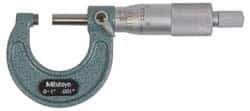Mitutoyo - 175 to 200mm Range, 0.01mm Graduation, Mechanical Outside Micrometer - Ratchet Stop Thimble, Accurate to 0.0001" - Exact Tool & Supply