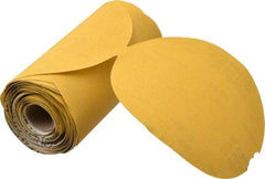 Norton - 6" Diam, 240 Grit Aluminum Oxide Adhesive PSA Disc - Very Fine Grade, Gold, C Weighted Backing, Flexible - Exact Tool & Supply