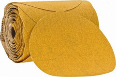 Norton - 6" Diam, 80 Grit Aluminum Oxide Adhesive PSA Disc - Coarse Grade, Gold, C Weighted Backing, Flexible - Exact Tool & Supply