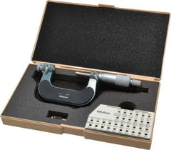 Mitutoyo - 1 to 2" Range, Mechanical Screw Thread Micrometer - Ratchet Stop Thimble, 0.001" Graduation, 0.0002" Accuracy - Exact Tool & Supply