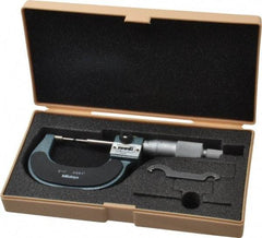 Mitutoyo - 1 Inch, Mechanical Spline Micrometer - Accurate Up to 0.00015 Inch, 0.0001 Inch Graduation, 1/4 Inch Spindle Diameter - Exact Tool & Supply