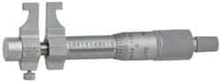 Mitutoyo - 25 to 50 mm Range, Carbide Satin Chrome Coated, Mechanical Inside Caliper Micrometer - 0.001 Inch Graduation, 0.01 mm Graduation, 0.006 mm Accuracy - Exact Tool & Supply