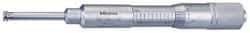 Mitutoyo - 2.05 to 3.05 Inch Inside Measurement, 2 to 3 Inch Outside Measurement, Mechanical Groove Micrometer - 0.001 Inch Graduation, 0.0004 Inch Accuracy, 0.5 Inch Measuring Disc Diameter - Exact Tool & Supply