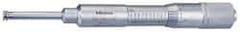 Mitutoyo - 2.05 to 3.05 Inch Inside Measurement, 2 to 3 Inch Outside Measurement, Mechanical Groove Micrometer - 0.001 Inch Graduation, 0.0004 Inch Accuracy, 0.5 Inch Measuring Disc Diameter - Exact Tool & Supply