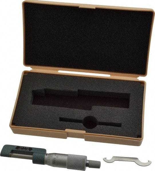 Mitutoyo - 0 to 1" Range, Mechanical Hub Micrometer - 0.001" Graduation, 0.0001" Accuracy - Exact Tool & Supply