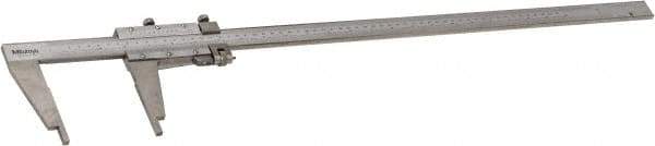 Mitutoyo - 0 to 24" Stainless Steel Vernier Caliper - 0.02mm Graduation, 100mm Jaw Depth, 0.002" Accuracy - Exact Tool & Supply