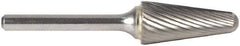 M.A. Ford - 3mm Cut Diam, 3mm Shank Diam, Cylinder with Radius Head Double Cut Burr - Carbide, Radius End, 12.7mm LOC, 76mm OAL - Exact Tool & Supply