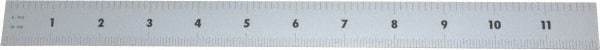 Mitutoyo - 12" Long, 1/64, 1/32, 1/16, 1/8" Graduation, Rigid Stainless Steel Rule - 4R Graduation Style, 1" Wide, Silver, Satin Chrome Finish - Exact Tool & Supply
