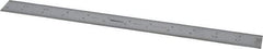 Mitutoyo - 12" Long, 1/100, 1/64, 1/50, 1/32" Graduation, Rigid Stainless Steel Rule - 16R Graduation Style, 1" Wide, Silver, Satin Chrome Finish - Exact Tool & Supply