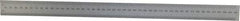 Mitutoyo - 18" Long, 1/64, 1/32" and 0.5, 1mm Graduation, Rigid Stainless Steel Rule - English/Metric Graduation Style, 1-3/16" Wide, Silver, Satin Chrome Finish - Exact Tool & Supply