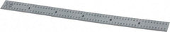 Mitutoyo - 6" Long, 1/64, 1/50, 1/32, 1/10" Graduation, Flexible Stainless Steel Rule - 3R Graduation Style, 1/2" Wide, Silver, Satin Chrome Finish - Exact Tool & Supply
