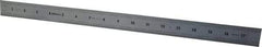 Mitutoyo - 18" Long, 1/64, 1/32, 1/16, 1/8" Graduation, Rigid Stainless Steel Rule - 4R Graduation Style, 1-3/16" Wide, Silver, Satin Chrome Finish - Exact Tool & Supply