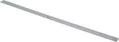 Mitutoyo - 18" Long, 1/100, 1/64, 1/50, 1/32" Graduation, Flexible Stainless Steel Rule - 16R Graduation Style, 3/4" Wide, Silver, Satin Chrome Finish - Exact Tool & Supply