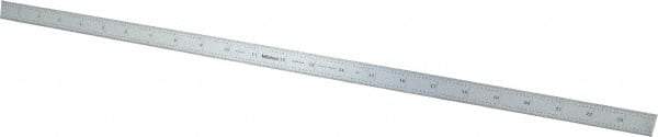 Mitutoyo - 24" Long, 1/64, 1/32, 1/16, 1/8" Graduation, Flexible Stainless Steel Rule - 4R Graduation Style, 3/4" Wide, Silver, Satin Chrome Finish - Exact Tool & Supply
