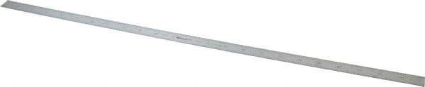 Mitutoyo - 24" Long, 1/64, 1/32" and 0.5, 1mm Graduation, Flexible Stainless Steel Rule - English/Metric Graduation Style, 3/4" Wide, Silver, Satin Chrome Finish - Exact Tool & Supply