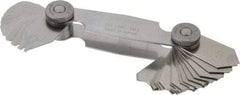 Mitutoyo - 30 Piece, 1/32 to 1/4 Inch Radius, Radius Gage Set - Style B, 1/64 Inch Graduation - Exact Tool & Supply