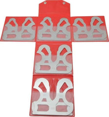 Mitutoyo - 10 Piece, 0.55 to 1 Inch Radius, Stainless Steel Radius Gage Set - Satin Chrome Coated - Exact Tool & Supply