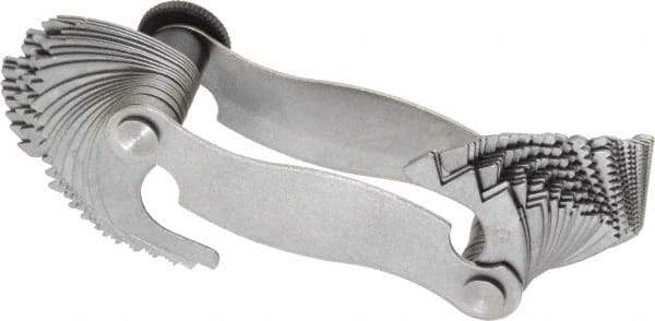 Mitutoyo - 51 Leaf, 0.4 to 7mm Pitch Range, 4 to 42 TPI Range, Screw Pitch Gage - 60° Thread Angle - Exact Tool & Supply