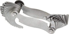 Mitutoyo - 51 Leaf, 0.4 to 7mm Pitch Range, 4 to 42 TPI Range, Screw Pitch Gage - 60° Thread Angle - Exact Tool & Supply