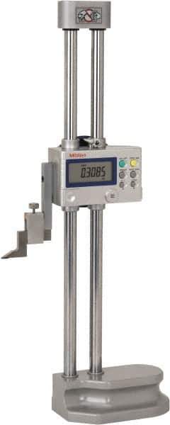 Mitutoyo - 12" Electronic Height Gage - 0.0005, 0.0002" (Switchable) Resolution, Accurate to 0.001", LCD Display, SPC Data Output - Exact Tool & Supply