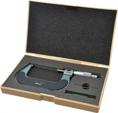 Mitutoyo - 3 to 4" Range, 0.0001" Graduation, Mechanical Outside Micrometer - Ratchet Stop Thimble, Accurate to 0.00015", Digital Counter - Exact Tool & Supply