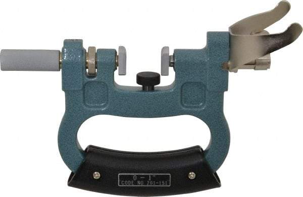 Mitutoyo - 1 Inch, Snap Gage - 0.0001 Inch Graduation, 15 N Measuring Force, Carbide Anvil, Dial Display - Exact Tool & Supply