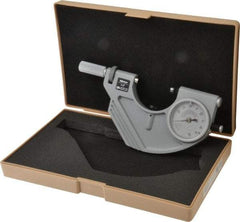 Mitutoyo - 1 to 2" Range, 0.0001" Graduation, Mechanical Outside Micrometer - Friction Thimble, Accurate to 0.00005" - Exact Tool & Supply