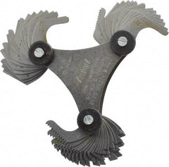 Mitutoyo - 51 Leaf, 4 to 84 TPI Range, Screw Pitch Gage - 60° Thread Angle - Exact Tool & Supply