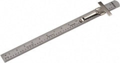 Mitutoyo - 6" Long, 1/64" and 1mm Graduation, Flexible Steel Rule - English/Metric Graduation Style, 1/2" Wide, Silver, Satin Chrome Finish - Exact Tool & Supply