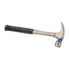 Vaughan Bushnell - 1-1/4 Lb Head, Straight Claw Hammer - 16" OAL, Steel Head, 1-1/2" Face Diam, Steel Handle with Grip - Exact Tool & Supply