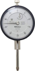 Mitutoyo - 1" Range, 0-50 Dial Reading, 0.0005" Graduation Dial Drop Indicator - 2-3/16" Dial, 0.05" Range per Revolution, 0.002" Accuracy, Revolution Counter - Exact Tool & Supply