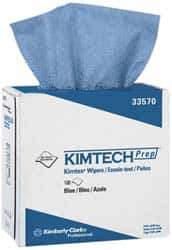 Kimtech - Dry Clean Room/Lab/Critical Task Wipes - Pop-Up, 16-3/4" x 8-3/4" Sheet Size, Blue - Exact Tool & Supply