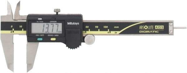 Mitutoyo - 0 to 100mm Range, 0.01mm Resolution, Electronic Caliper - Stainless Steel with 40mm Stainless Steel Jaws, 0.03mm Accuracy - Exact Tool & Supply
