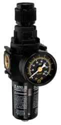 ARO/Ingersoll-Rand - 1/4" NPT Port Compact 1 Piece Filter/Regulator FRL Unit - Polycarbonate Bowl, 72 SCFM, 150 Max psi, 8.15" High x 2.205" Long, Manual Drain - Exact Tool & Supply