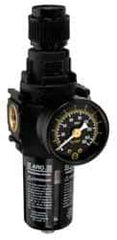 ARO/Ingersoll-Rand - 1/4" NPT Port Compact 1 Piece Filter/Regulator FRL Unit - Polycarbonate Bowl, 72 SCFM, 150 Max psi, 8.15" High x 2.205" Long, Manual Drain - Exact Tool & Supply