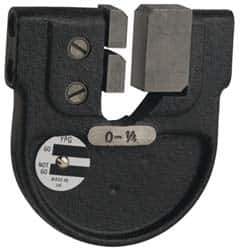YPG - 2 to 2-1/4 Inch, Cast Iron 5x Frame Snap Gage - 0.001 Inch Graduation, Hardened Tool Steel Anvil - Exact Tool & Supply