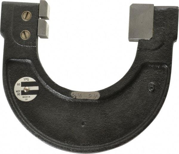 YPG - 2-1/4 to 2-1/2 Inch, Cast Iron 6 Frame Snap Gage - 0.001 Inch Graduation, Hardened Tool Steel Anvil - Exact Tool & Supply
