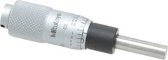 Mitutoyo - 1/2 Inch, 0.5118 Inch Thimble, 0.1969 Inch Diameter x 17.5mm Long Spindle, Mechanical Micrometer Head - Exact Tool & Supply