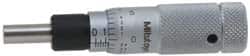 Mitutoyo - 1/2 Inch, 0.5118 Inch Zero-Adjustable Thimble, 0.1969 Inch Diameter x 13mm Long Spindle, Mechanical Micrometer Head - Exact Tool & Supply