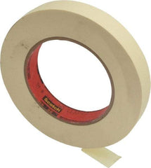3M - 3/4" Wide x 60 Yd Long Tan Paper Masking Tape - Series 214, 5.8 mil Thick, 27 In/Lb Tensile Strength - Exact Tool & Supply
