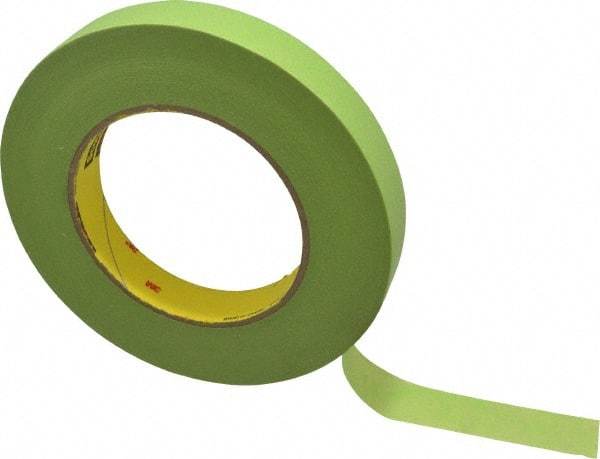 3M - 3/4" Wide x 60 Yd Long Green Paper Masking Tape - Series 401+/233+, 6.7 mil Thick, 25 In/Lb Tensile Strength - Exact Tool & Supply