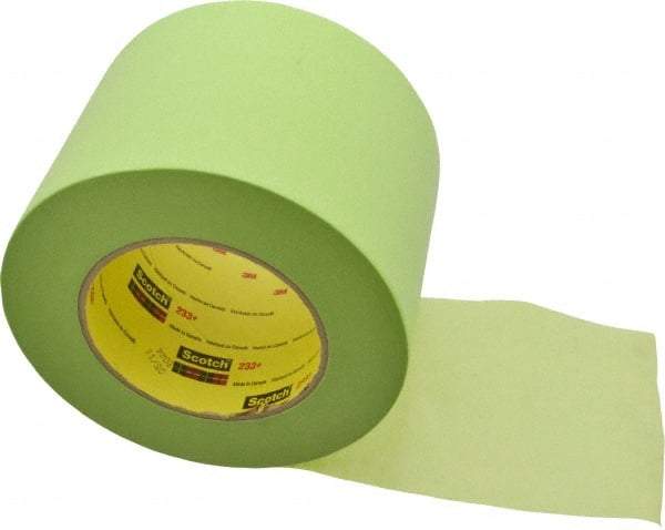 3M - 4" Wide x 60 Yd Long Green Paper Masking Tape - Series 401+/233+, 6.7 mil Thick, 25 In/Lb Tensile Strength - Exact Tool & Supply