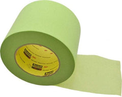 3M - 4" Wide x 60 Yd Long Green Paper Masking Tape - Series 401+/233+, 6.7 mil Thick, 25 In/Lb Tensile Strength - Exact Tool & Supply