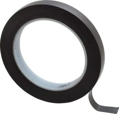 3M - Black Solid Color Vinyl Tape - 1/2" Wide x 108' Long x 5.2 mil Thick, General Traffic - Exact Tool & Supply